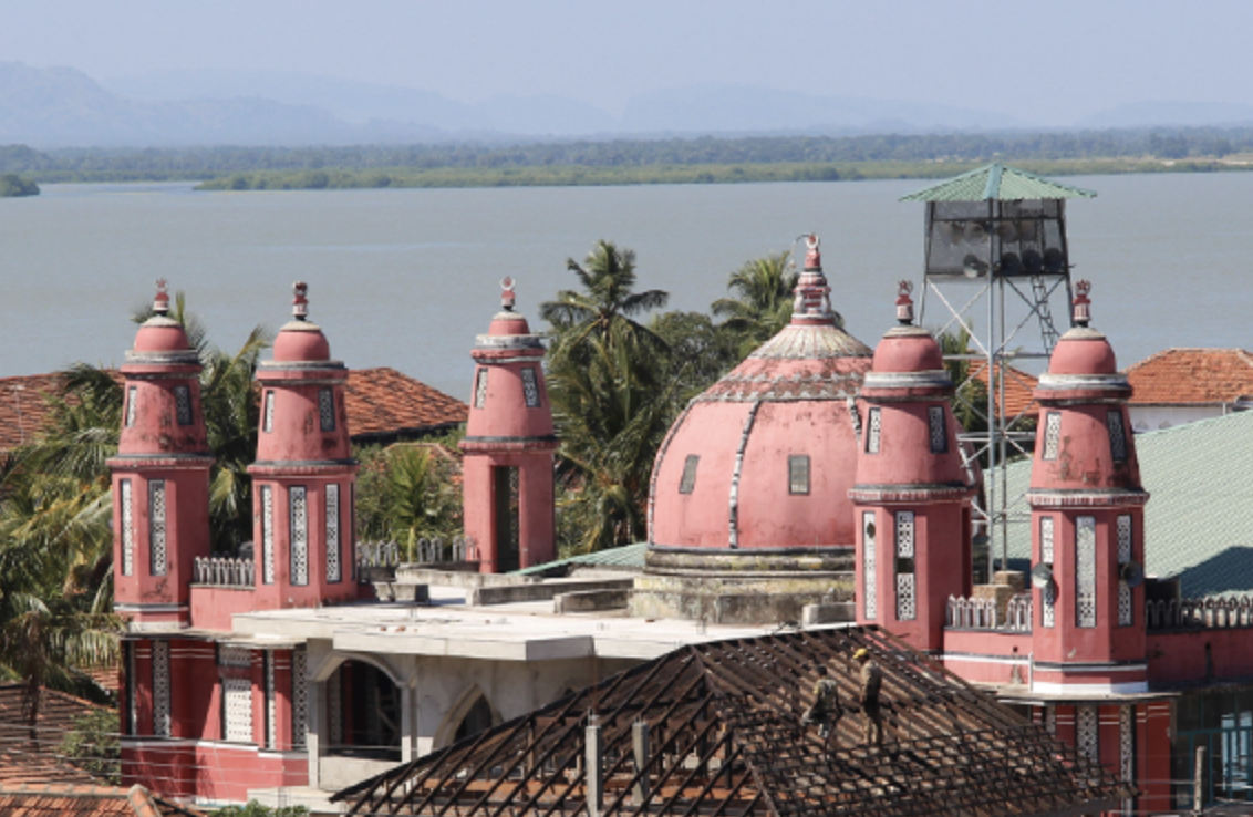 Sri Lankan buildings by the ocean